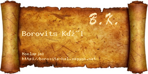 Borovits Kál névjegykártya